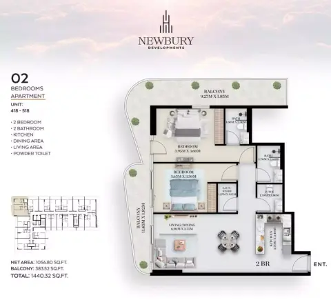 Chapter 01: Floor plan Type 418, 1,440 sq ft