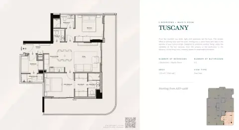 Livel Residenza: Floor plan Tuscany, 1,243 sq ft