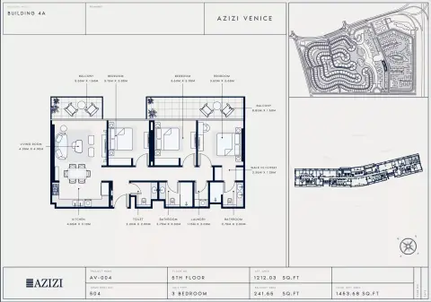 Azizi Venice 4: Floor plan Type 504, 1,453 sq ft