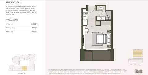 Aria Heights: Floor plan Type 2, 319 sq ft