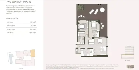Aria Heights: Floor plan Type 1G, 1,820 sq ft