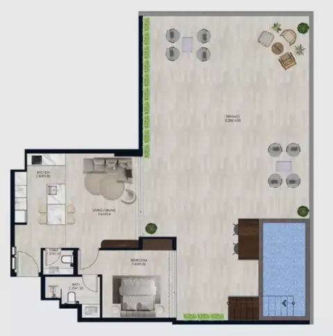 Coral By Vision: Floor plan Type B, 1,273 sq ft