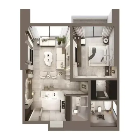 Greygate Residences: Type A, 722 sq ft 户型图
