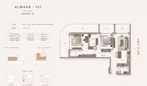 Almaan 101: Floor plan Type 01, 1,459 sq ft