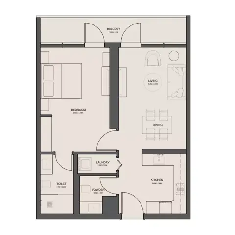 Rivo: Floor plan Type A, 756 sq ft