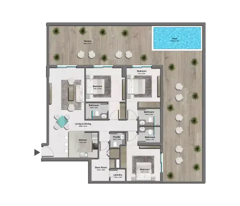 Pristine: Floor plan Type D, 2,839 sq ft