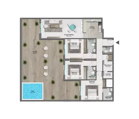 Pristine: Floor plan Type E, 3,052 sq ft