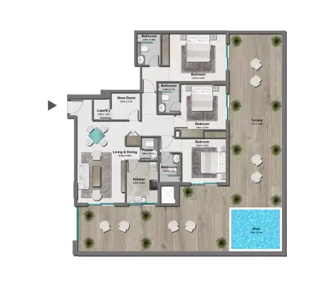 Pristine: Floor plan Type C, 2,826 sq ft
