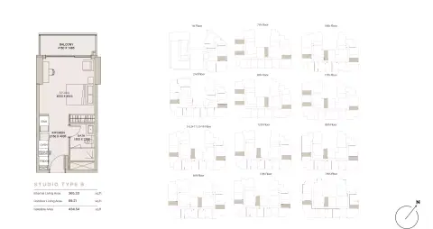 Nirvana Residence: Floor plan Type B, 434 sq ft