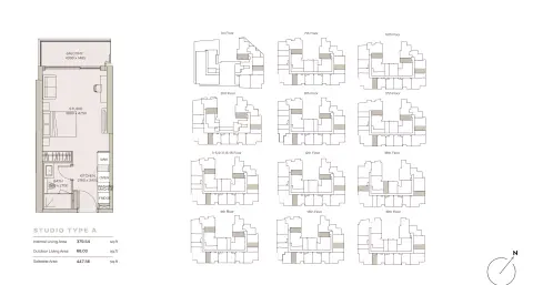 Nirvana Residence: Floor plan Type A, 447 sq ft
