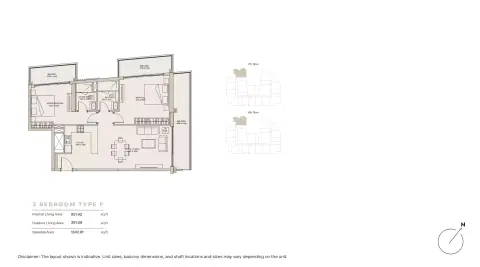 Nirvana Residence: Floor plan Type F, 1,242 sq ft