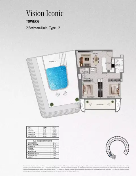 Mercedes Benz Places | Binghatti City: Floor plan Type 2 - T. Vision Iconic, 1,927 sq ft