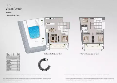 Mercedes Benz Places | Binghatti City: Floor plan Type 4 - T. Vision Iconic, 3,022 sq ft