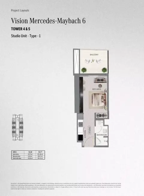 Maybach 6: Планировка Type - 1, 361 sq ft