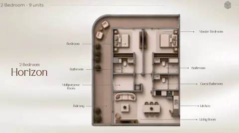 Beverly Crown: Floor plan Type Horizon, 1,365 sq ft