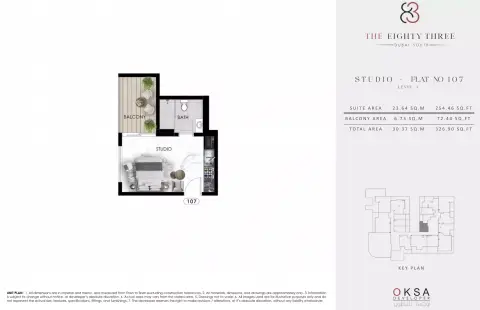 The Eighty Three: Floor plan Type 6, 326 sq ft