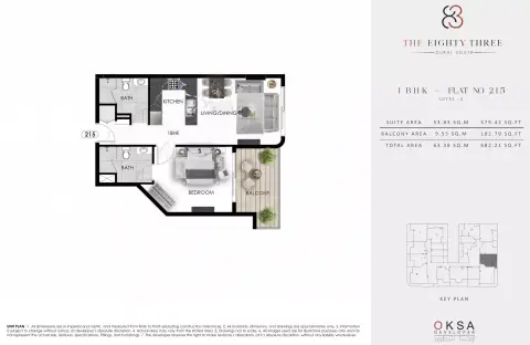 The Eighty Three: Floor plan Type 4, 682 sq ft