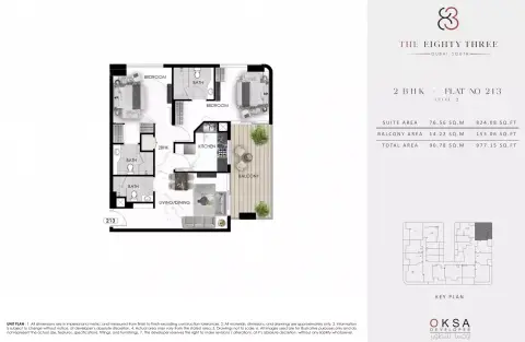 The Eighty Three: Floor plan Type 5, 977 sq ft