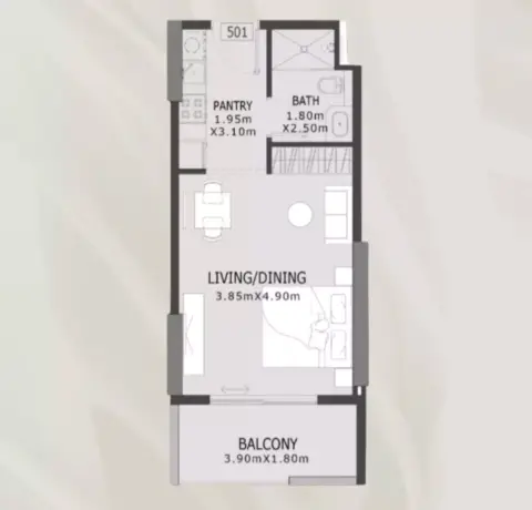 Elevia Residences Phase 3: Floor plan Type 501