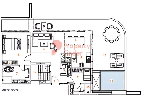The Orchard Place: Plattegrond Duplex Type 2, 2,488 sq ft
