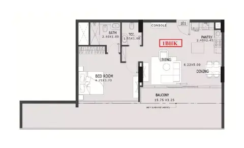 Estrella: Floor plan Type A, 1,125 sq ft
