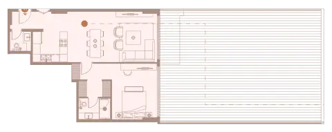 Tulip Oasis 11: Floor plan Type A, 809 sq ft