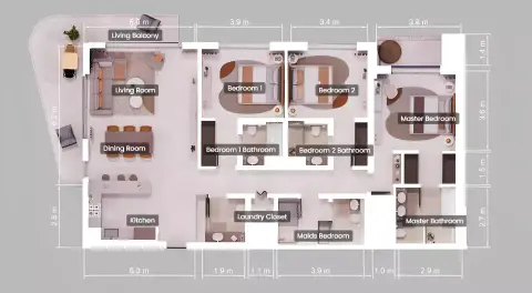 Pine: Floor plan Type A, 1,916 sq ft