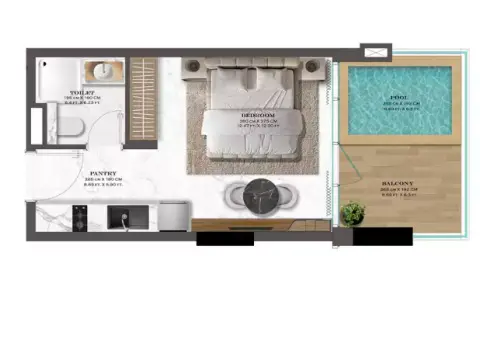 Lazord: Type 2, 372 sq ft 户型图