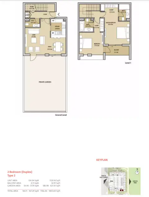 Mudon Central Park: Floor plan Type 2 (Duplex), 1,766 sq ft