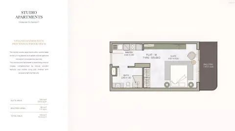 Helvetia Residences: Floor plan Type 1, 445 sq ft