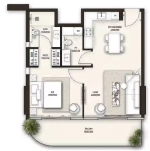 Sonate Residences: Floor plan Type C, 807 sq ft