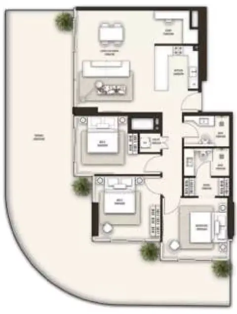 Sonate Residences: Floor plan Type B, 2,307 sq ft