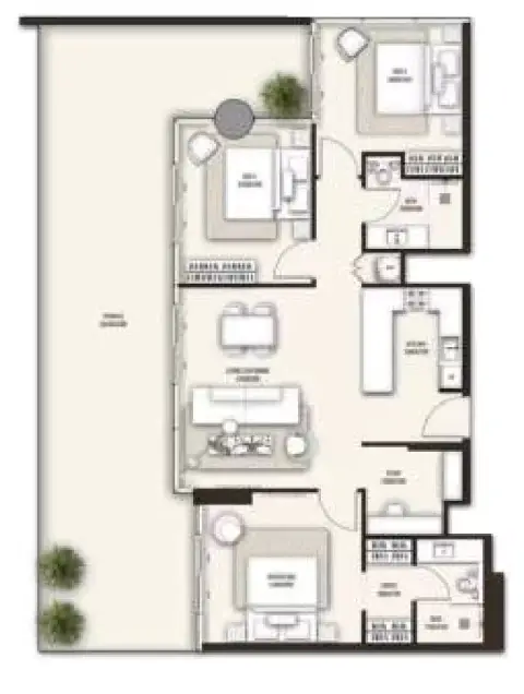 Sonate Residences: Floor plan Type C, 1,933 sq ft