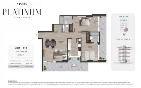 Platinum: Floor plan Type B, 1,522 sq ft