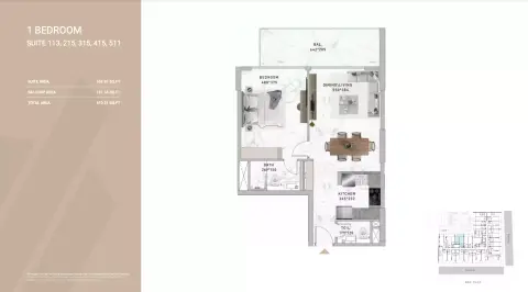Al Serh Residences 11: Floor plan Type G, 810 sq ft