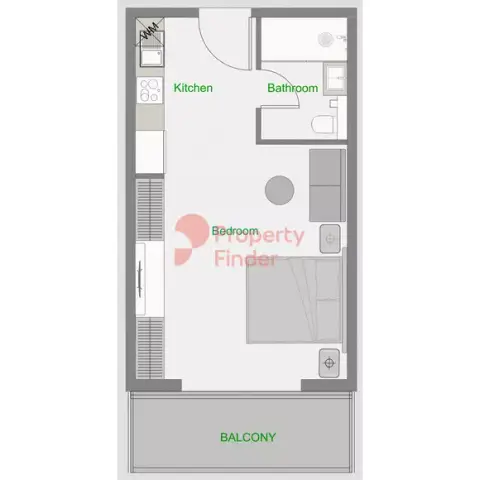 ذا سنترال داون تاون: مخطط الطابق Type 2 ,Tower D, 489 sq ft