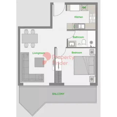 ذا سنترال داون تاون: مخطط الطابق Type 6 ,Tower D, 675 sq ft