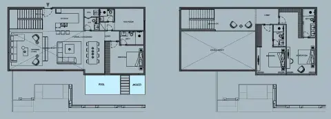 AB Cavalier: Floor plan Type B - Duplex, 3,449 sq ft
