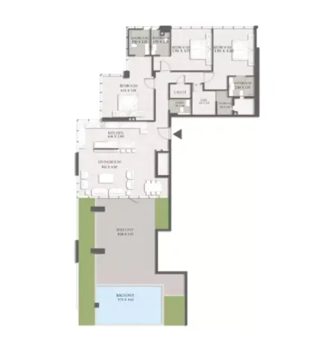 Sapphire 32: Type A, 2,722 sq ft 户型图