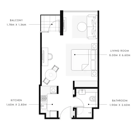 عزيزي غراند: مخطط الطابق Type 4, 538 sq ft