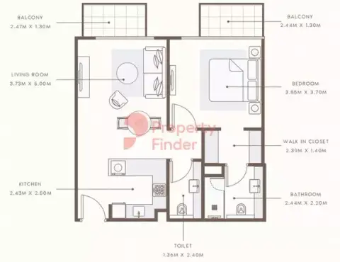 عزيزي غراند: مخطط الطابق Type 3, 725 sq ft