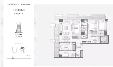 DaVinci Tower: Floor plan Type 2A, Floor 12