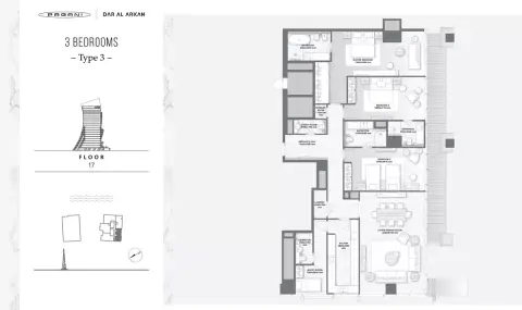 DaVinci Tower: Floor plan Type 3, Floor 17