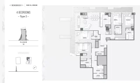 DaVinci Tower: Floor plan Type 2, Floor 18