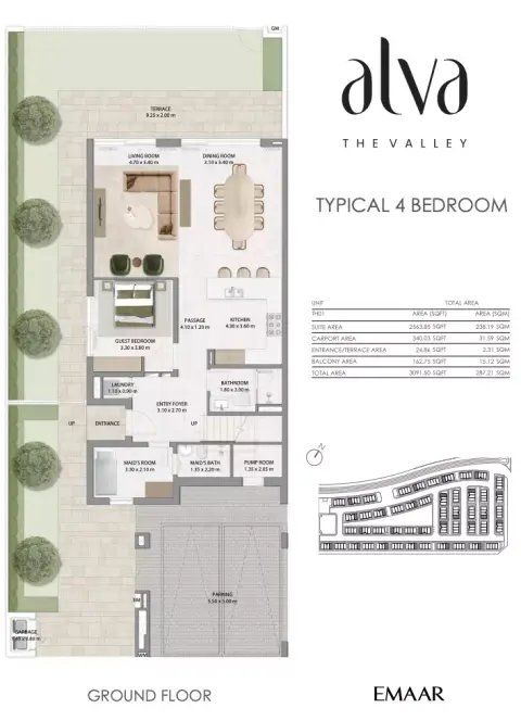 Alva The Valley: Plan Type 1, 3,091 sq ft