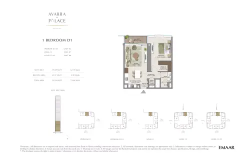 Avarra by Palace: Floor plan Type 7-702, 793 sq ft