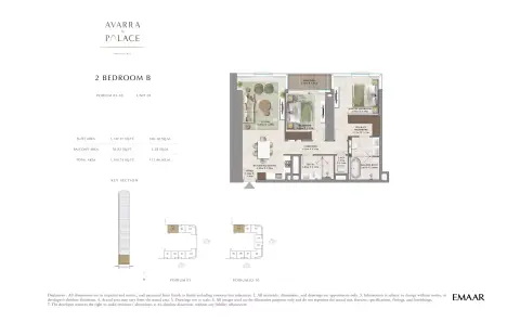 Avarra by Palace: Floor plan Type 9-901, 1,200 sq ft