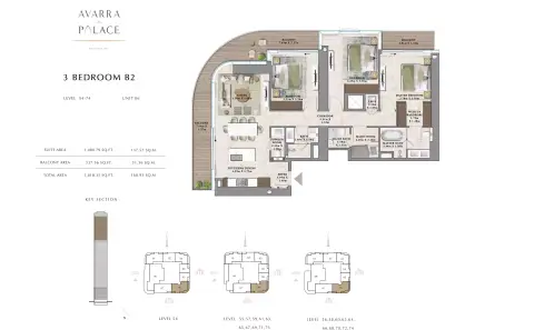 Avarra by Palace: Floor plan Type B2, 1,817 sq ft