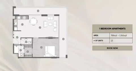Elevia Residences: फ़्लोर प्लान Type A, 788 sq ft