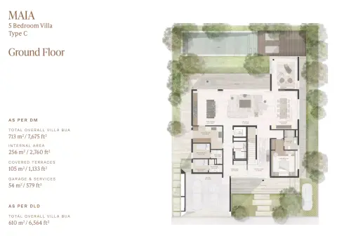 Maia Villas: Floor plan Type 1, 7,675 sq ft